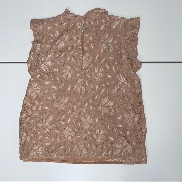 H&M SOFTPINK SLEEVELESS BLOUSE WITH FRILLY COLLAR - Picture 6 of 7